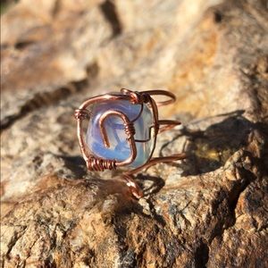 Adjustable Opalite Cube Ring